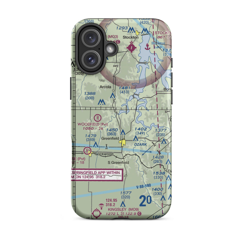 Eagle's Point & Red Barn Village Airpark (1MO9) VFR Sectional  Tough iPhone Case iPhone 16 Plus model shown