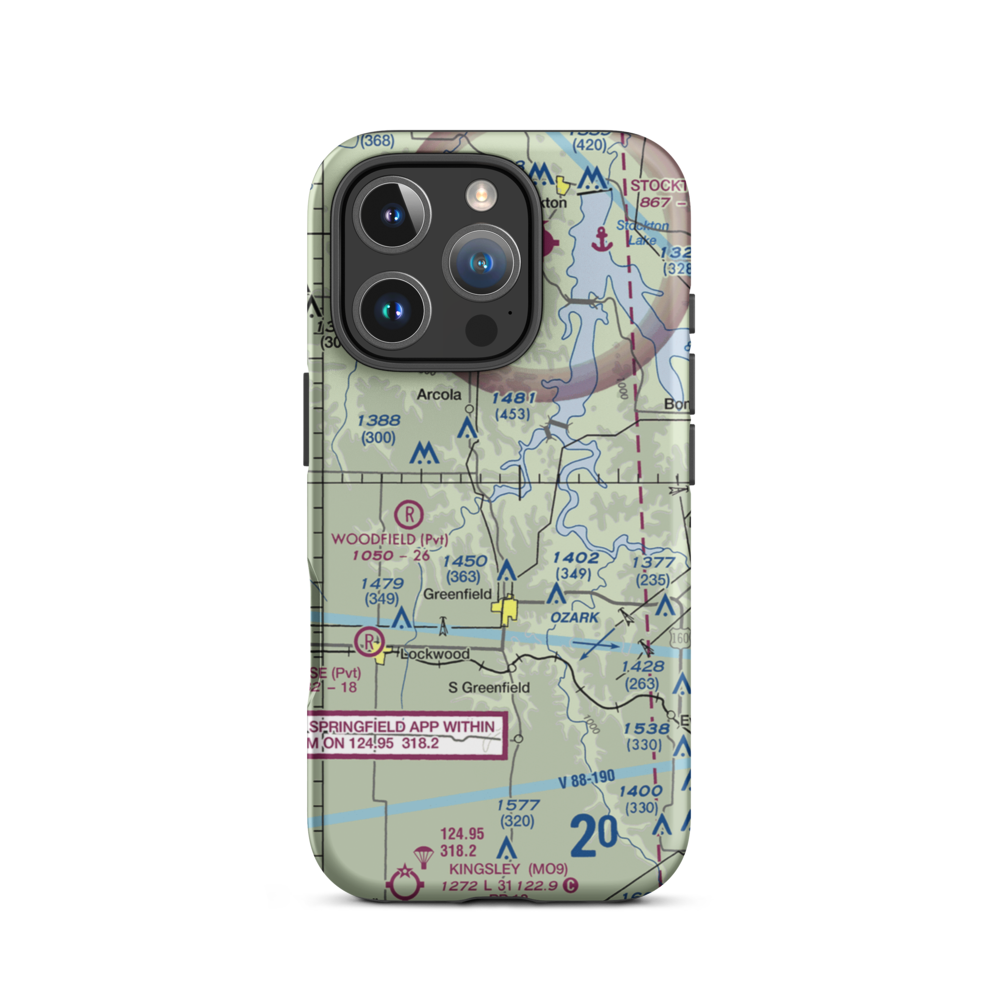 Eagle's Point & Red Barn Village Airpark (1MO9) VFR Sectional  Tough iPhone Case iPhone 16 Pro model shown