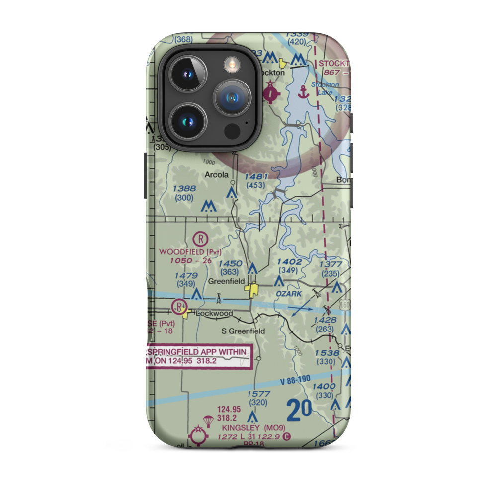 Eagle's Point & Red Barn Village Airpark (1MO9) VFR Sectional  Tough iPhone Case iPhone 16 Pro Max model shown