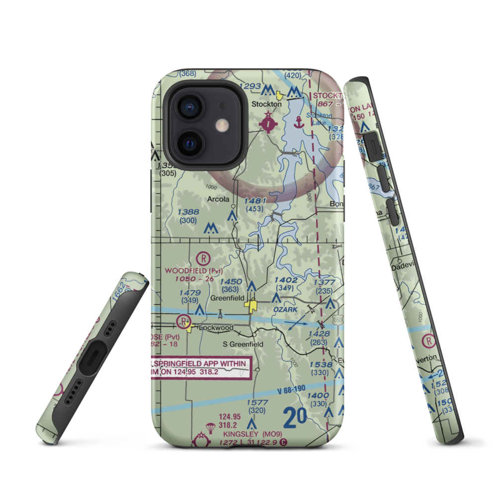 Eagle's Point & Red Barn Village Airpark (1MO9) VFR Sectional  Tough iPhone Case iPhone 12 model shown