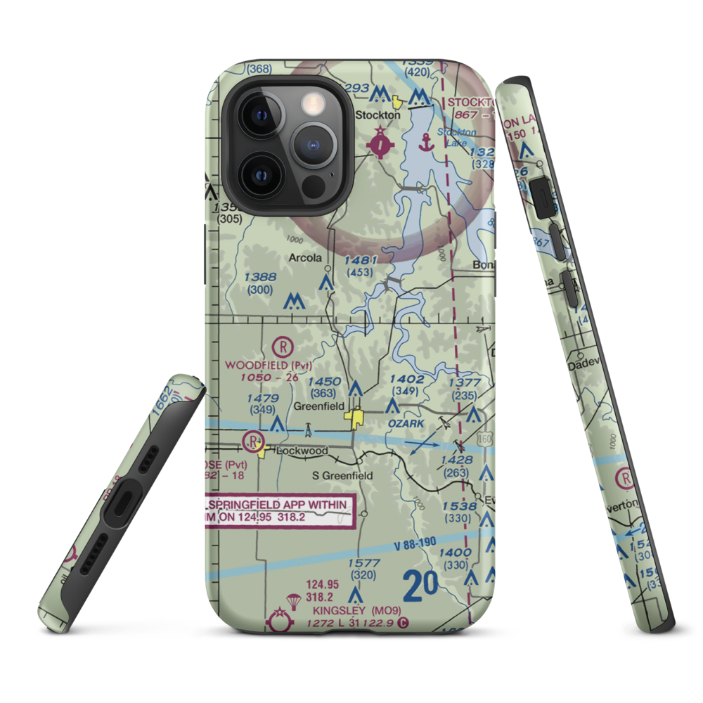 Eagle's Point & Red Barn Village Airpark (1MO9) VFR Sectional  Tough iPhone Case iPhone 12 Pro Max model shown