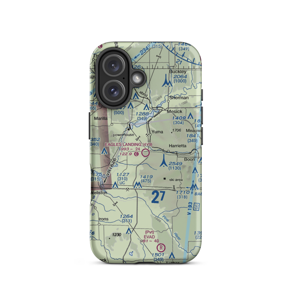 Eagles Landing Airport (4Y9) VFR Sectional  Tough iPhone Case iPhone 16 model shown