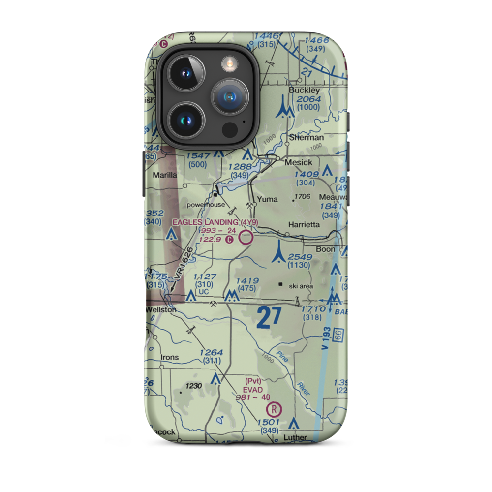 Eagles Landing Airport (4Y9) VFR Sectional  Tough iPhone Case iPhone 16 Pro Max model shown