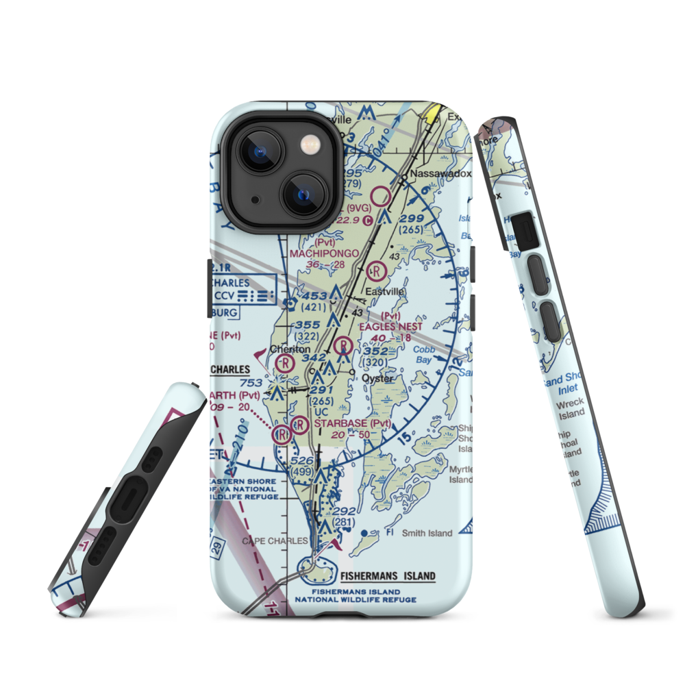 Eagles Nest Airport (21VA) VFR Sectional  Tough iPhone Case iPhone 14 model shown