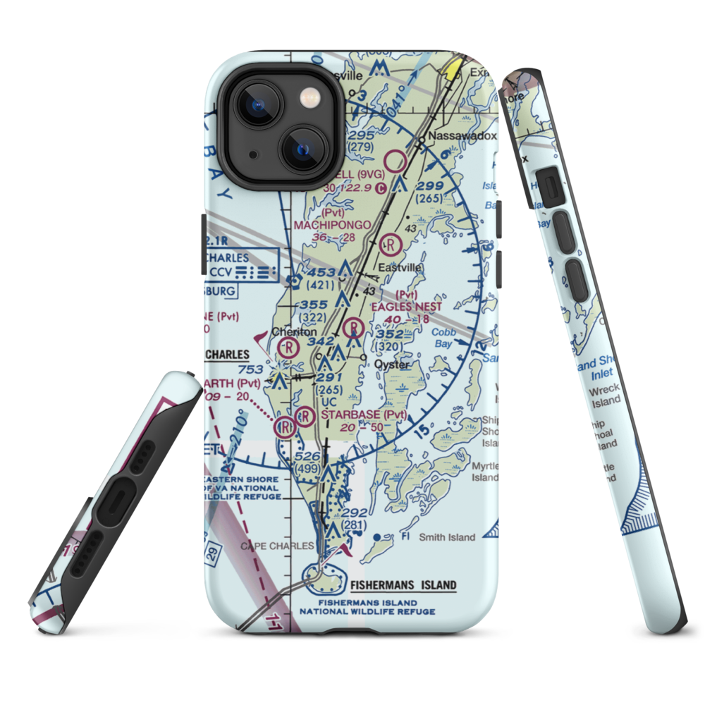 Eagles Nest Airport (21VA) VFR Sectional  Tough iPhone Case iPhone 14 Plus model shown
