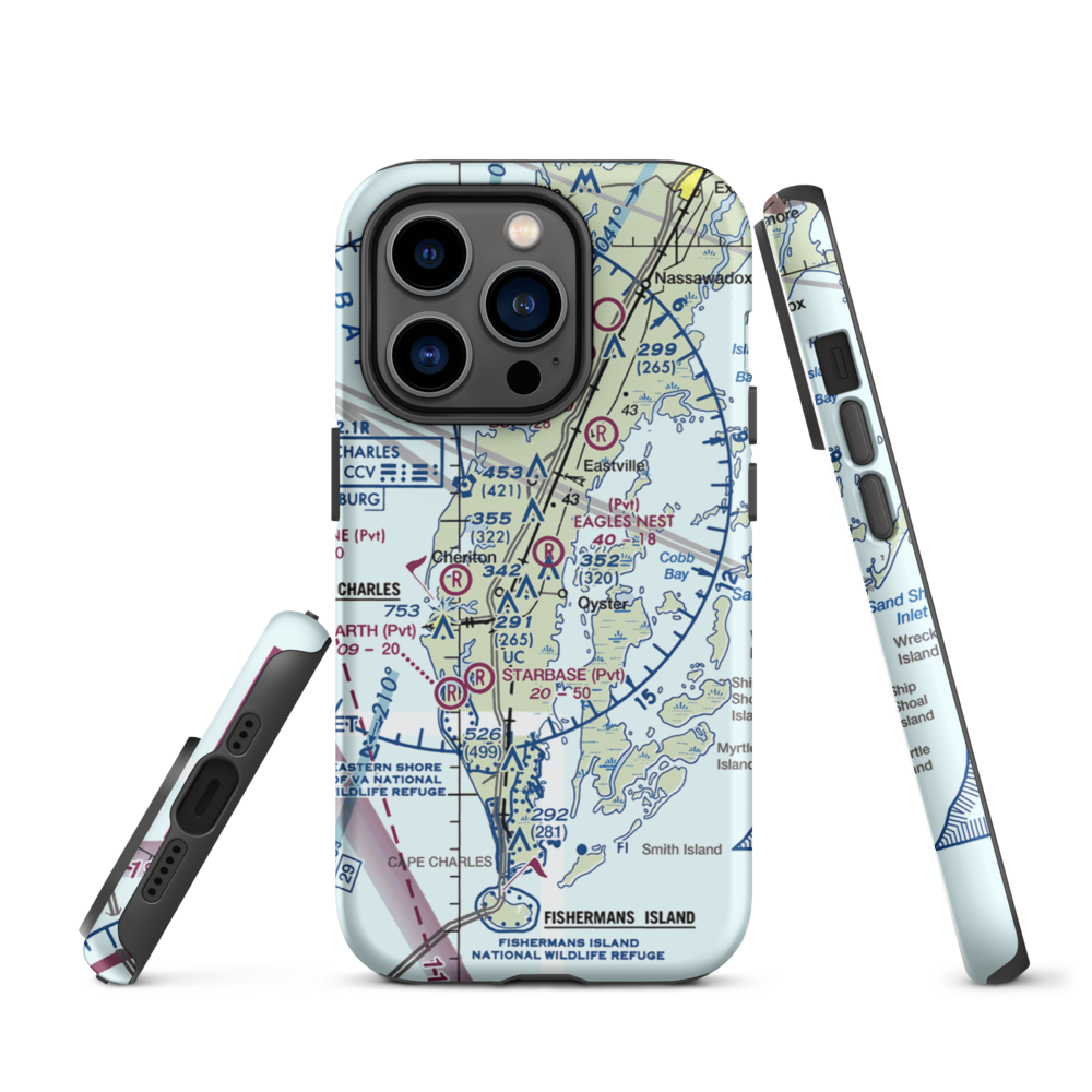 Eagles Nest Airport (21VA) VFR Sectional  Tough iPhone Case iPhone 14 Pro model shown