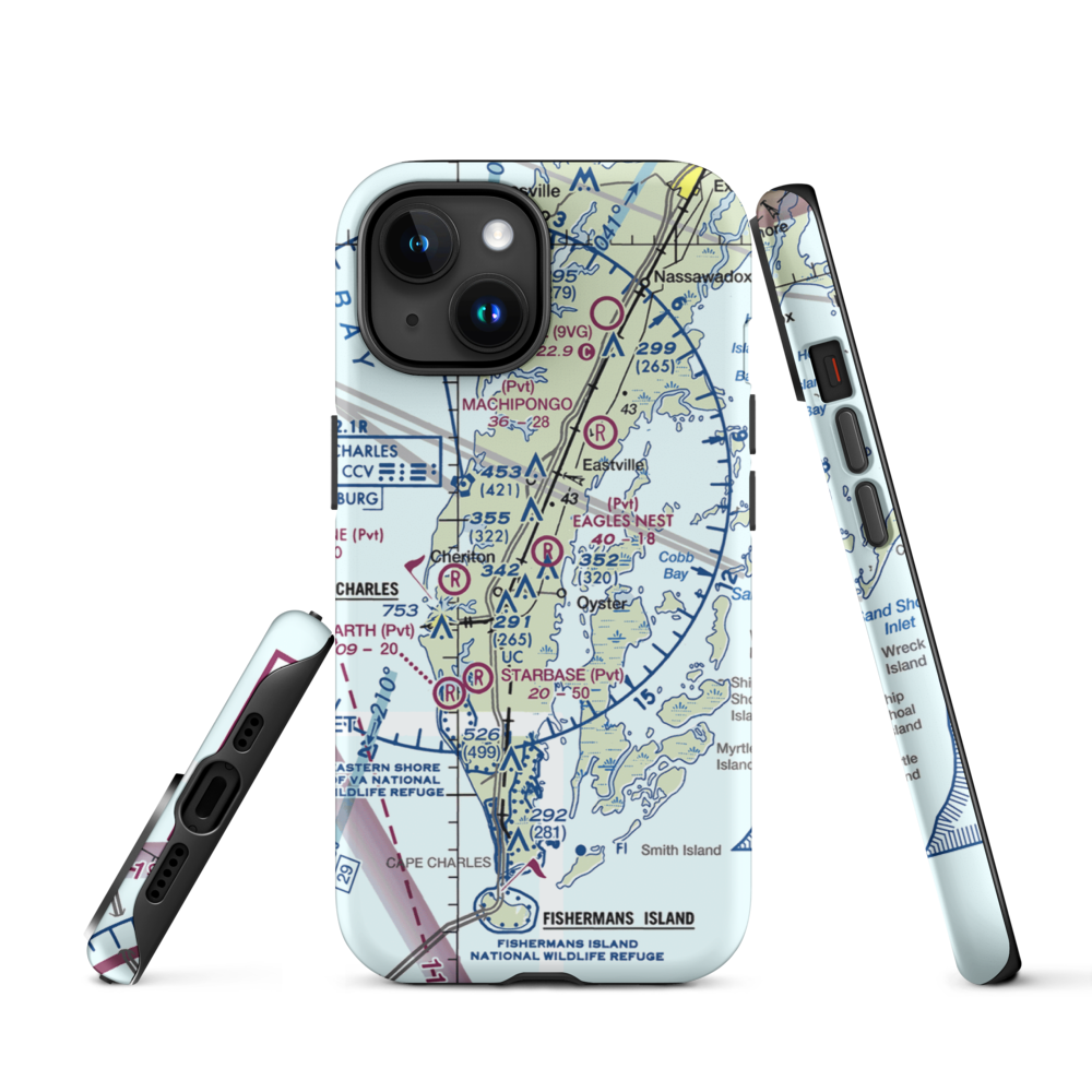 Eagles Nest Airport (21VA) VFR Sectional  Tough iPhone Case iPhone 15 model shown
