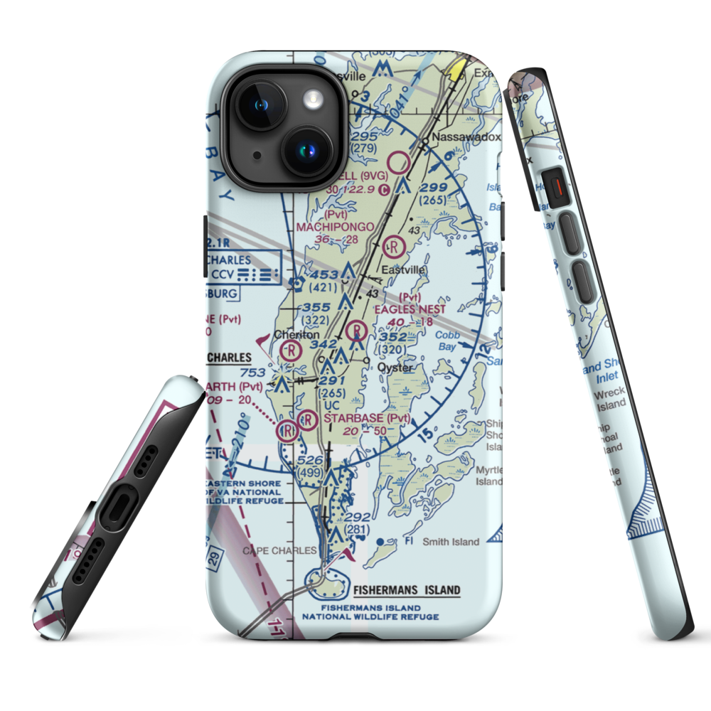 Eagles Nest Airport (21VA) VFR Sectional  Tough iPhone Case iPhone 15 Plus model shown