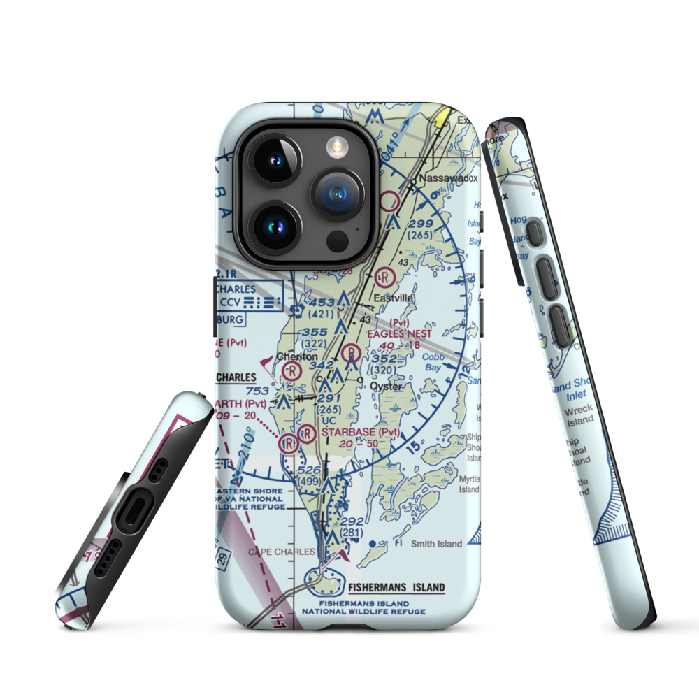 Eagles Nest Airport (21VA) VFR Sectional  Tough iPhone Case iPhone 15 Pro model shown