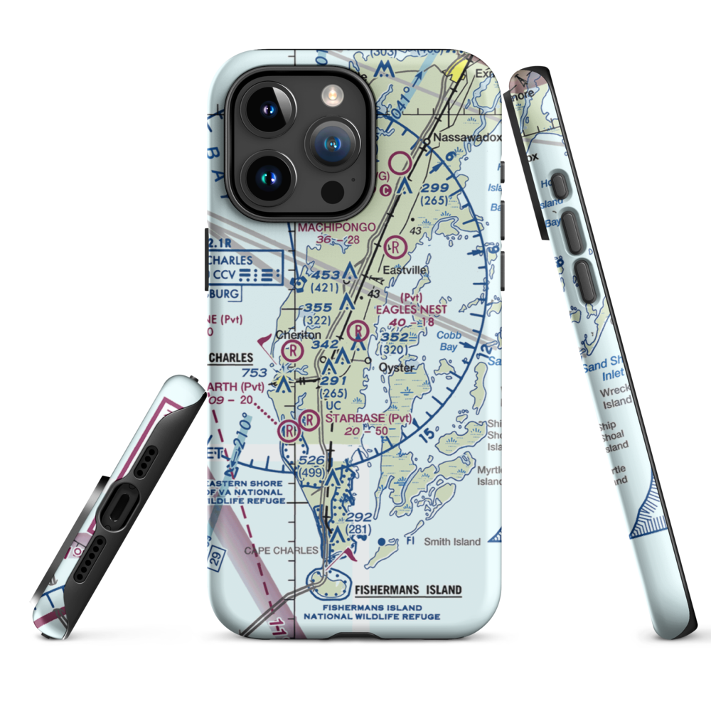 Eagles Nest Airport (21VA) VFR Sectional  Tough iPhone Case iPhone 15 Pro Max model shown