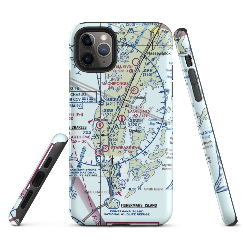 Eagles Nest Airport (21VA) VFR Sectional  Tough iPhone Case iPhone 11 Pro Max model shown