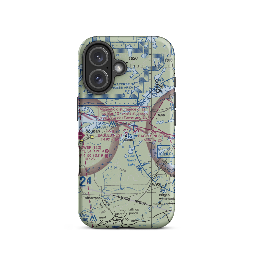 Eagles Nest Seaplane Base (7MN2) VFR Sectional  Tough iPhone Case iPhone 16 model shown