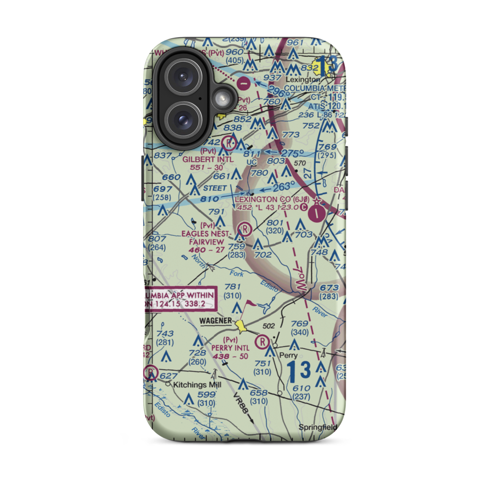 Eagles Nest-Fairview Airpark (SC23) VFR Sectional  Tough iPhone Case iPhone 16 Plus model shown
