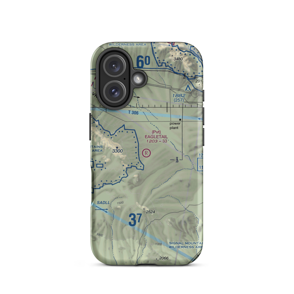 Eagletail Ranch Airport (99AZ) VFR Sectional  Tough iPhone Case iPhone 16 model shown