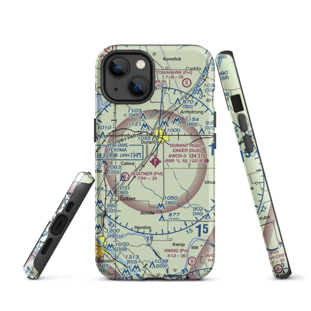 Eaker Field (DUA) VFR Sectional  Tough iPhone Case iPhone 13 model shown