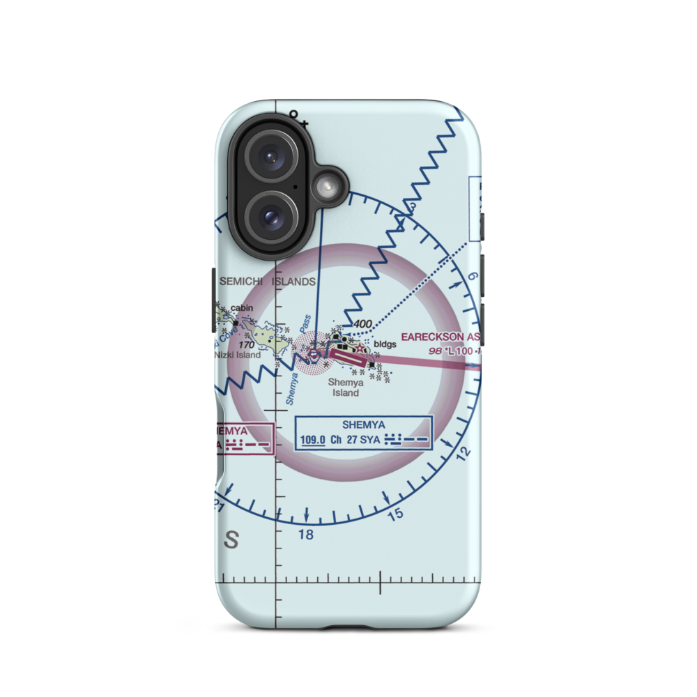 Eareckson Air Station (SYA) VFR Sectional  Tough iPhone Case iPhone 16 model shown