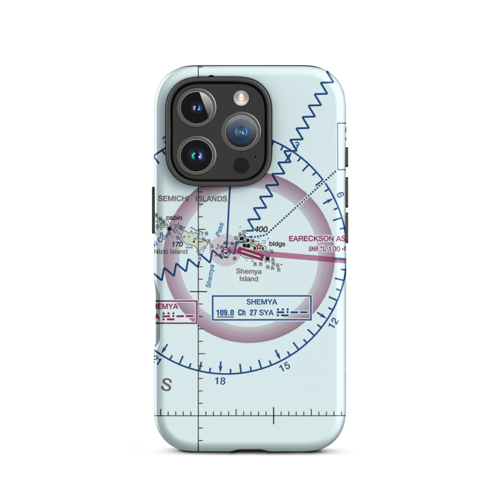 Eareckson Air Station (SYA) VFR Sectional  Tough iPhone Case iPhone 16 Pro model shown