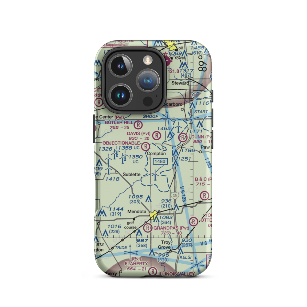Earl Barnickel Airport (IL88) VFR Sectional  Tough iPhone Case iPhone 16 Pro model shown