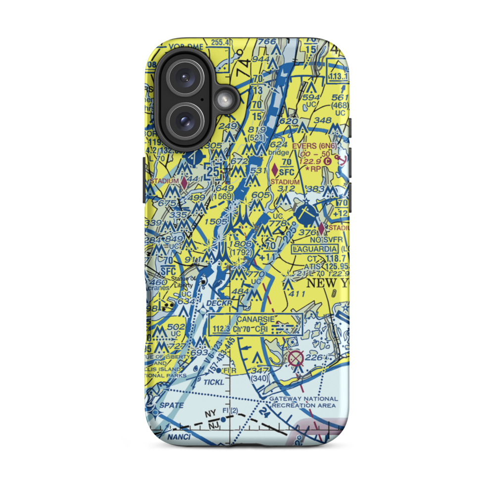 East 34th Street Heliport (6N5) VFR Sectional  Tough iPhone Case iPhone 16 Plus model shown