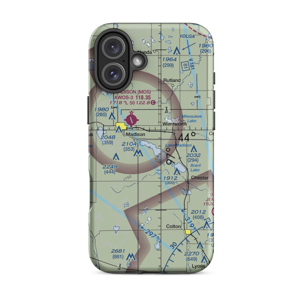 East Dakota Flying Club Seaplane Base (5G3) VFR Sectional  Tough iPhone Case iPhone 16 Plus model shown