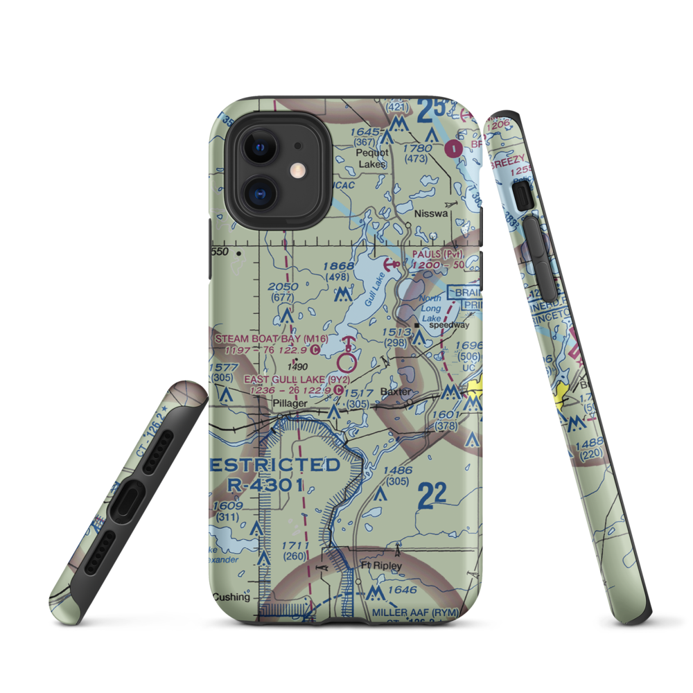 East Gull Lake Airport (9Y2) VFR Sectional  Tough iPhone Case iPhone 11 model shown