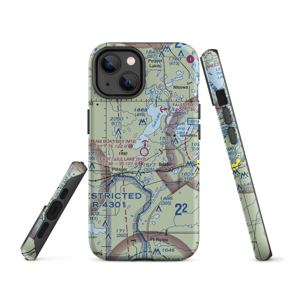 East Gull Lake Airport (9Y2) VFR Sectional  Tough iPhone Case iPhone 14 model shown