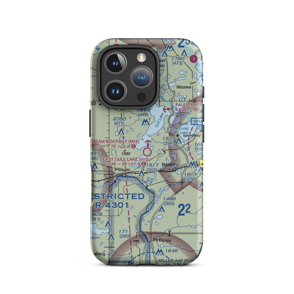 East Gull Lake Airport (9Y2) VFR Sectional  Tough iPhone Case iPhone 16 Pro model shown