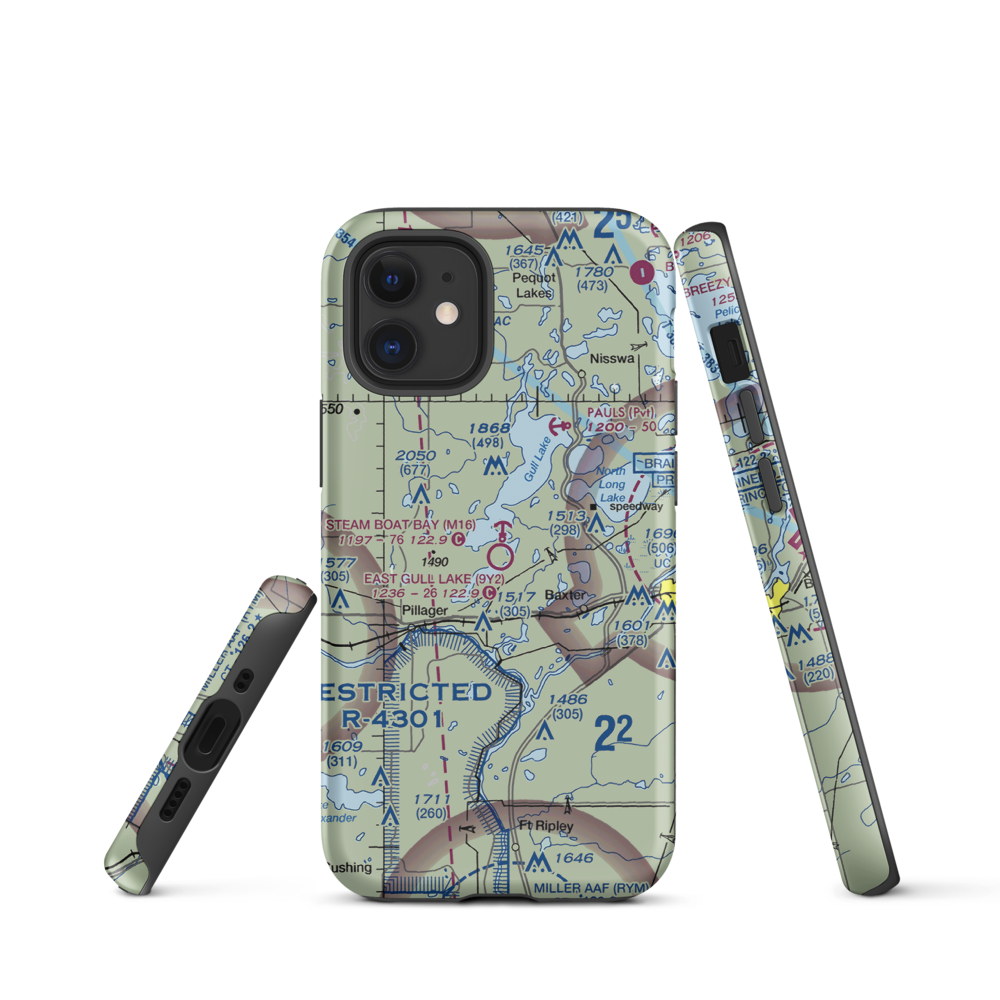 East Gull Lake Airport (9Y2) VFR Sectional  Tough iPhone Case iPhone 12 mini model shown