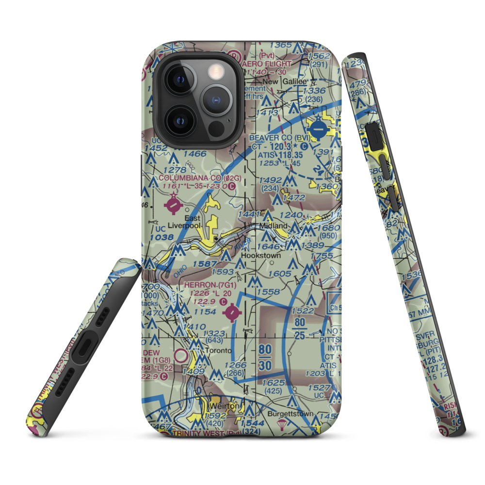 East Liverpool Seaplane Base (WV41) VFR Sectional  Tough iPhone Case iPhone 12 Pro Max model shown