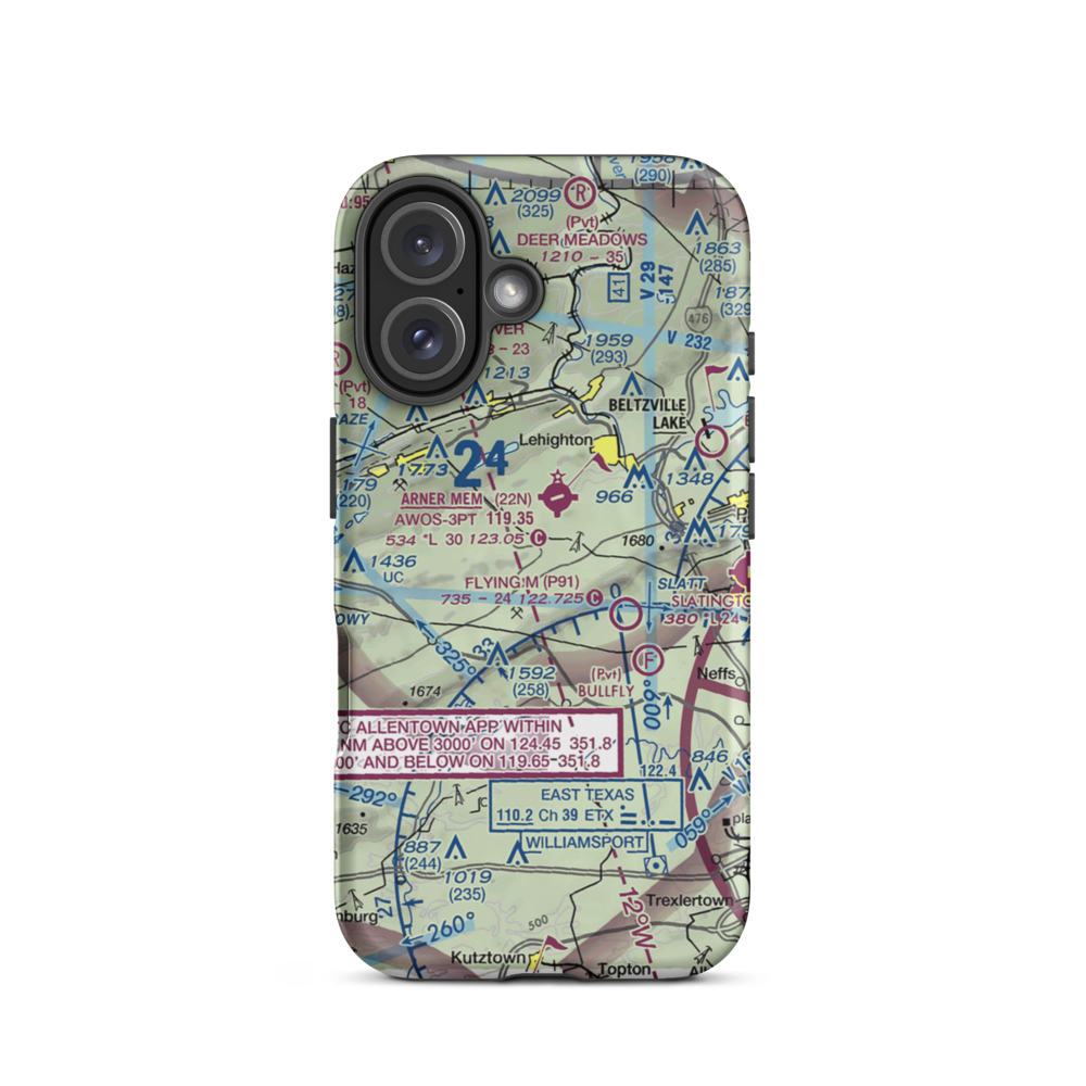 East Penn Airport (PA30) VFR Sectional  Tough iPhone Case iPhone 16 model shown
