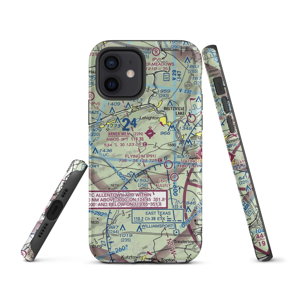 East Penn Airport (PA30) VFR Sectional  Tough iPhone Case iPhone 12 model shown