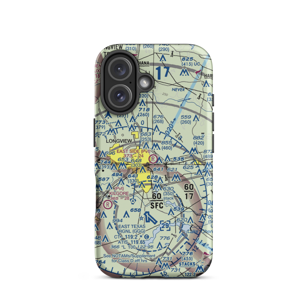 East Side Airport (3TS0) VFR Sectional  Tough iPhone Case iPhone 16 model shown