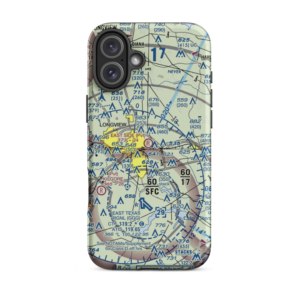 East Side Airport (3TS0) VFR Sectional  Tough iPhone Case iPhone 16 Plus model shown