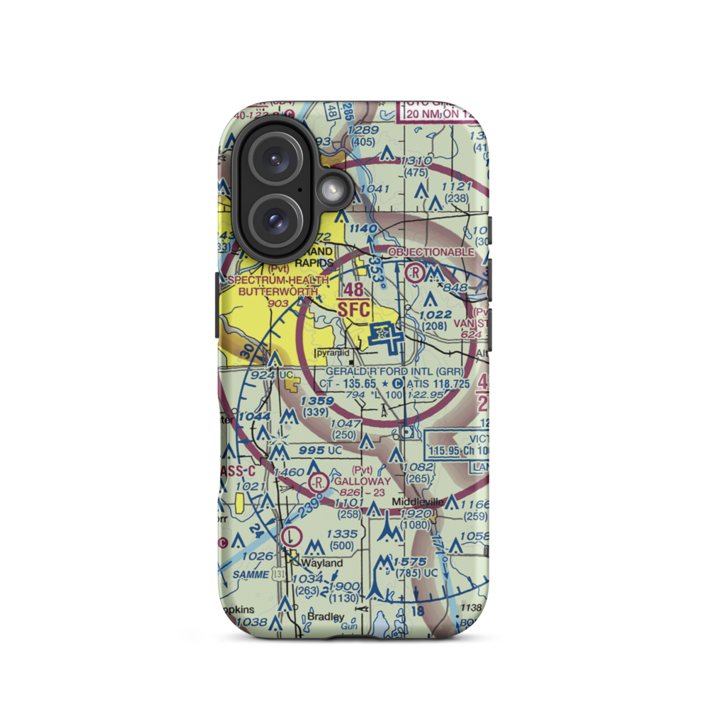 East-West Paris Airport (14MI) VFR Sectional  Tough iPhone Case iPhone 16 model shown