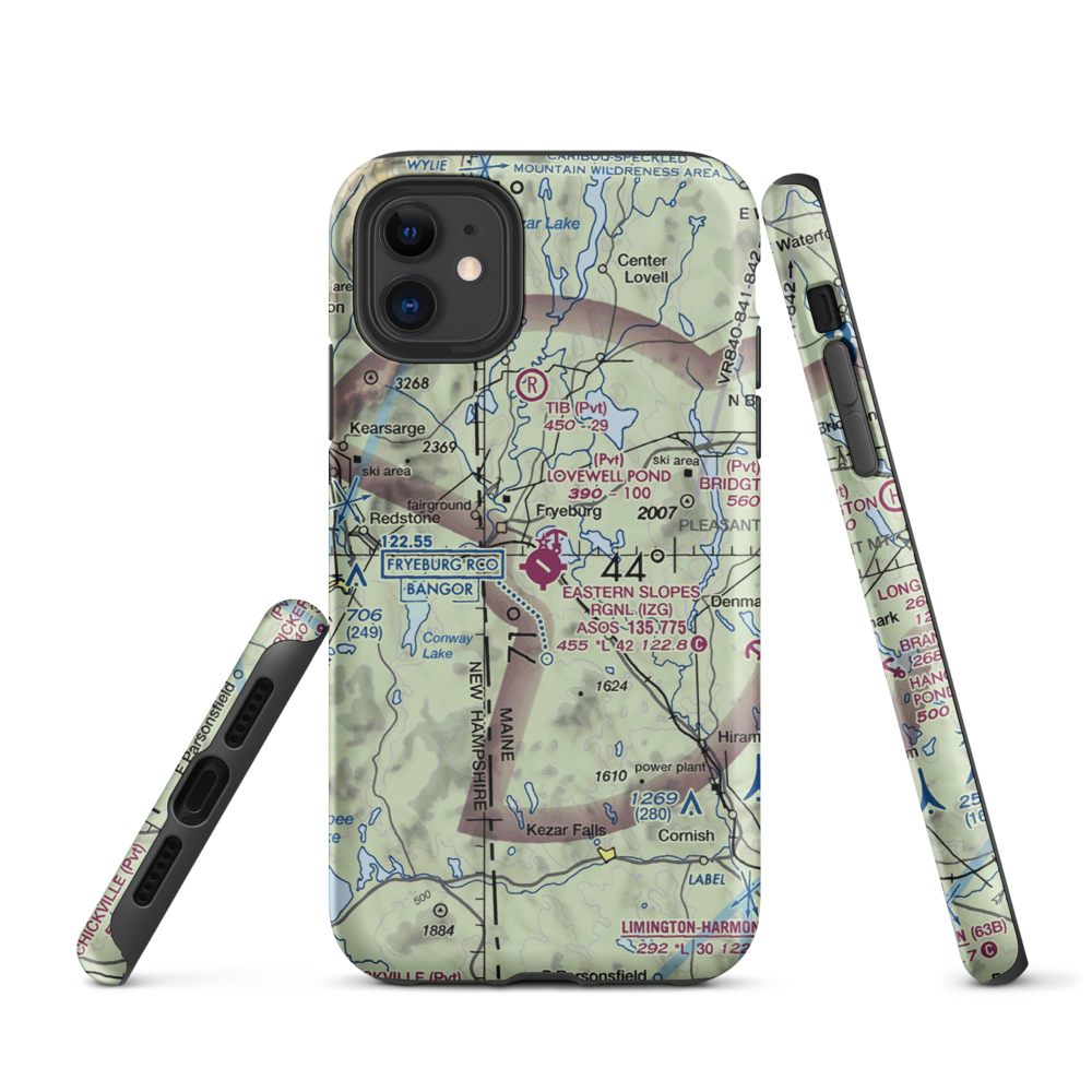 Eastern Slopes Regional Airport (IZG) VFR Sectional  Tough iPhone Case iPhone 11 model shown