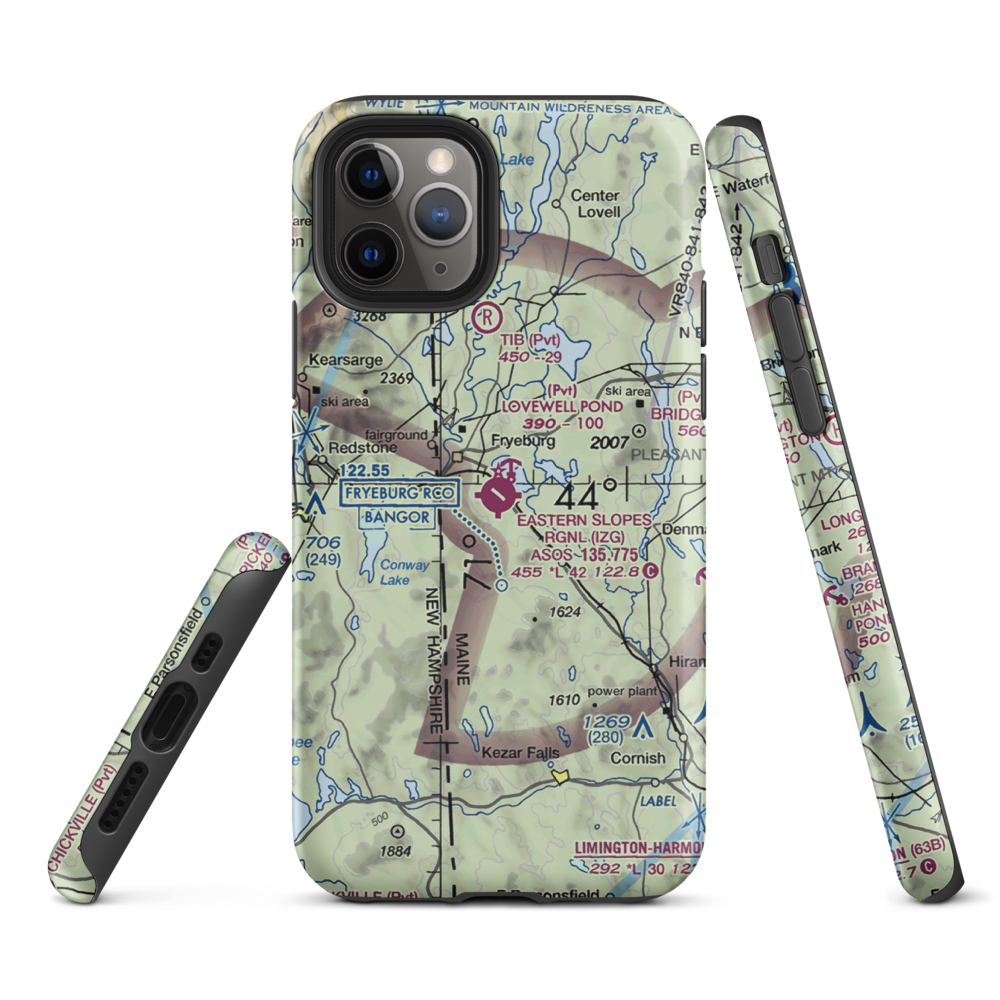 Eastern Slopes Regional Airport (IZG) VFR Sectional  Tough iPhone Case iPhone 11 Pro model shown