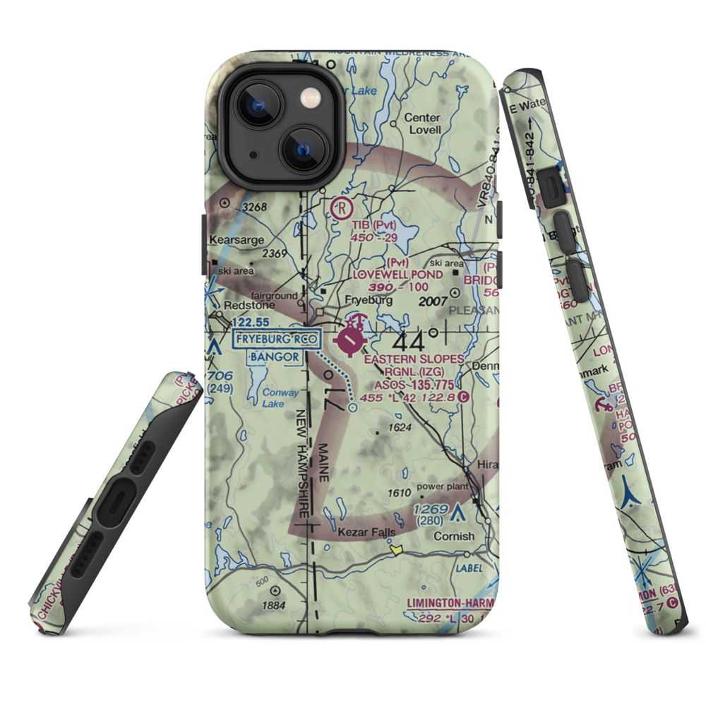 Eastern Slopes Regional Airport (IZG) VFR Sectional  Tough iPhone Case iPhone 14 Plus model shown