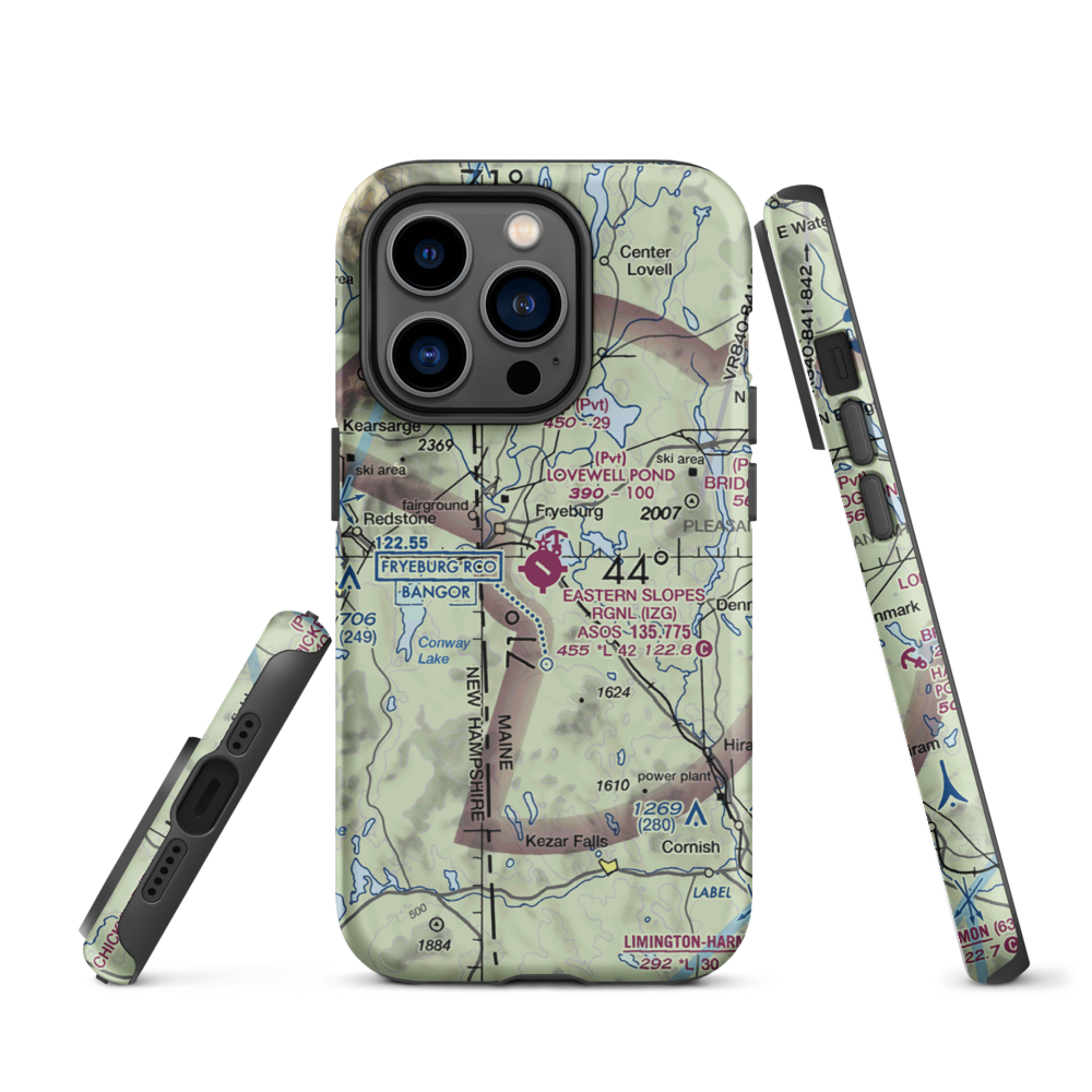 Eastern Slopes Regional Airport (IZG) VFR Sectional  Tough iPhone Case iPhone 14 Pro model shown
