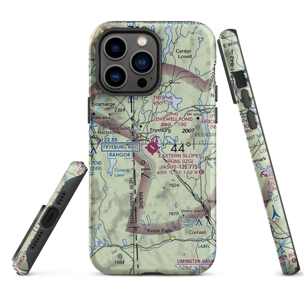 Eastern Slopes Regional Airport (IZG) VFR Sectional  Tough iPhone Case iPhone 14 Pro Max model shown
