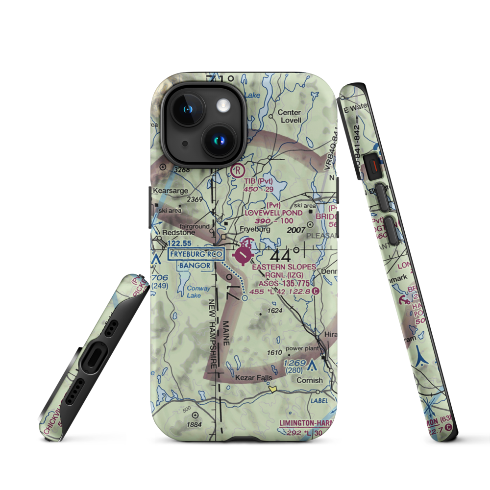 Eastern Slopes Regional Airport (IZG) VFR Sectional  Tough iPhone Case iPhone 15 model shown