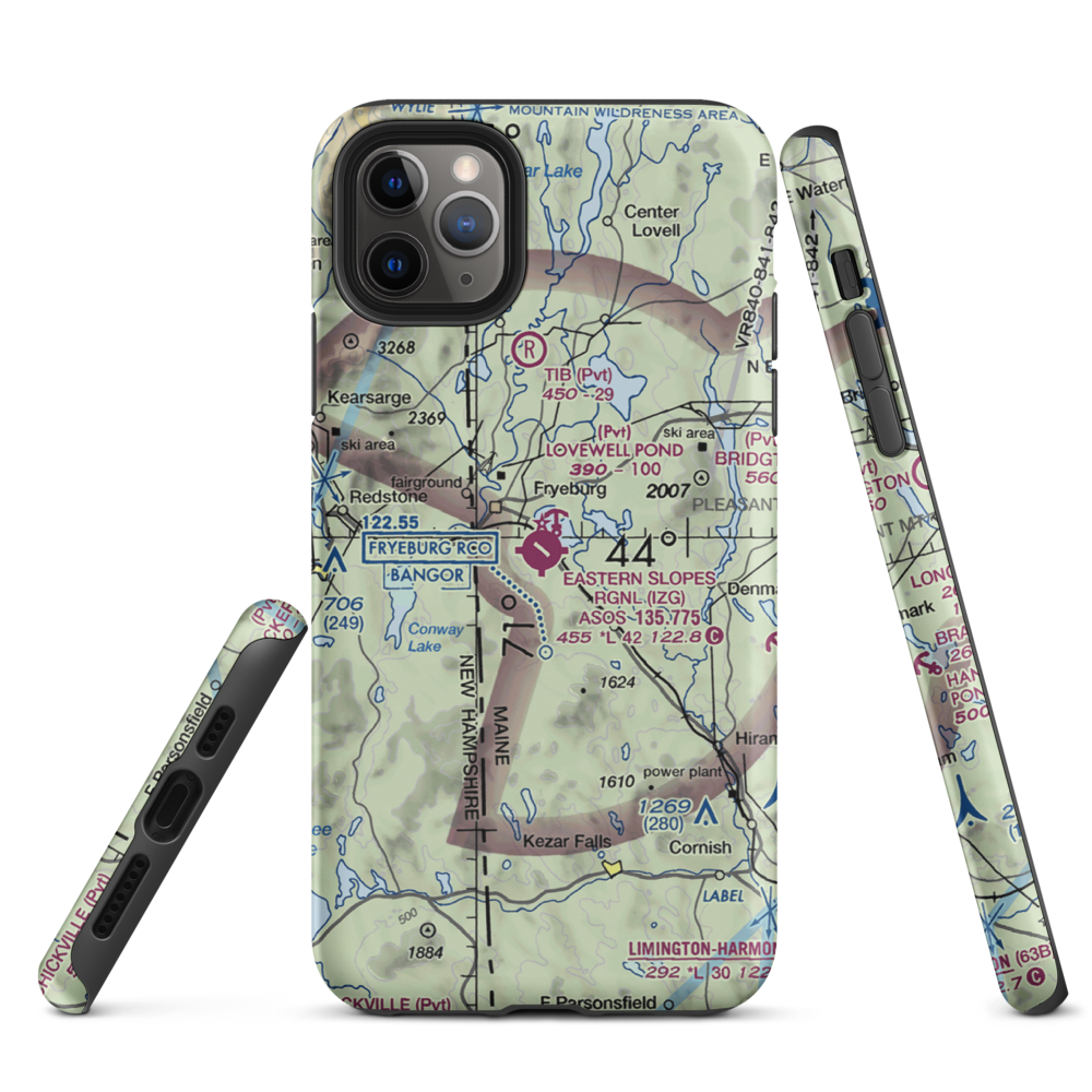 Eastern Slopes Regional Airport (IZG) VFR Sectional  Tough iPhone Case iPhone 11 Pro Max model shown