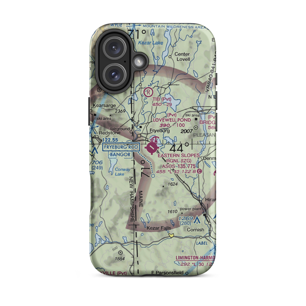 Eastern Slopes Regional Airport (IZG) VFR Sectional  Tough iPhone Case iPhone 16 Plus model shown