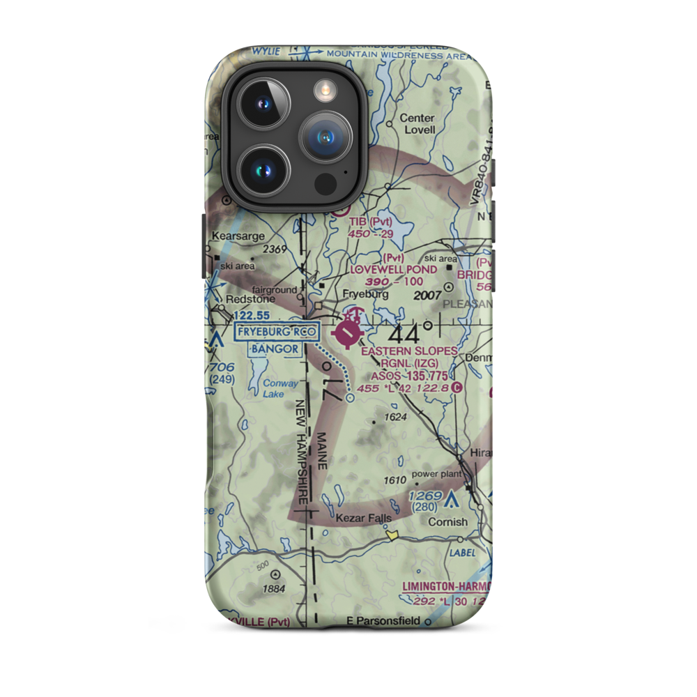 Eastern Slopes Regional Airport (IZG) VFR Sectional  Tough iPhone Case iPhone 16 Pro Max model shown