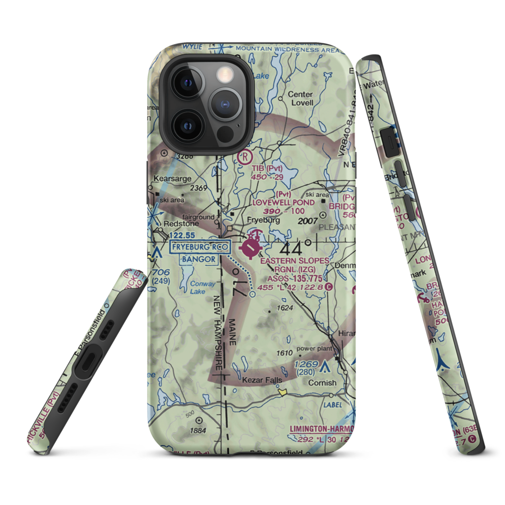 Eastern Slopes Regional Airport (IZG) VFR Sectional  Tough iPhone Case iPhone 12 Pro Max model shown