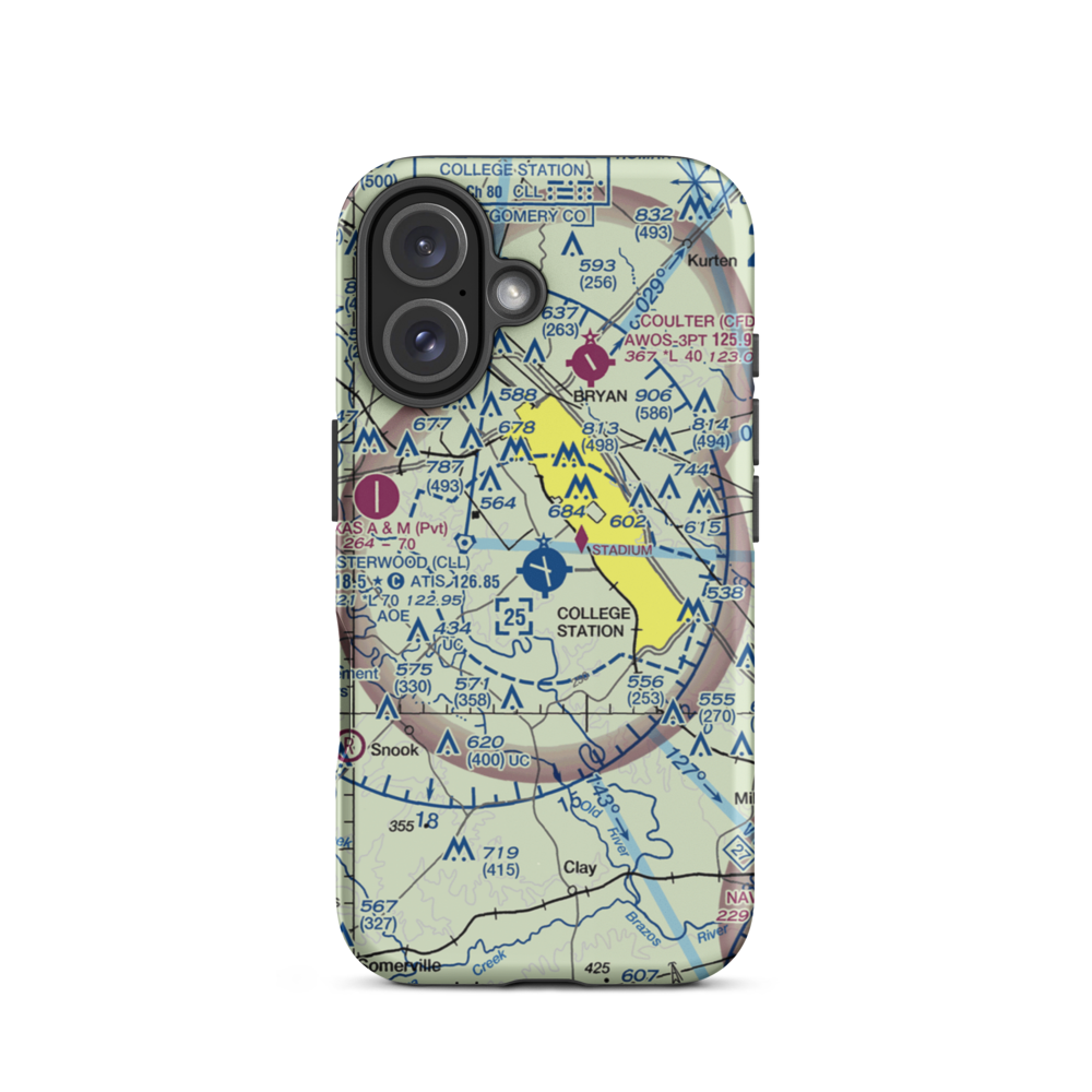 Easterwood Field (CLL) VFR Sectional  Tough iPhone Case iPhone 16 model shown