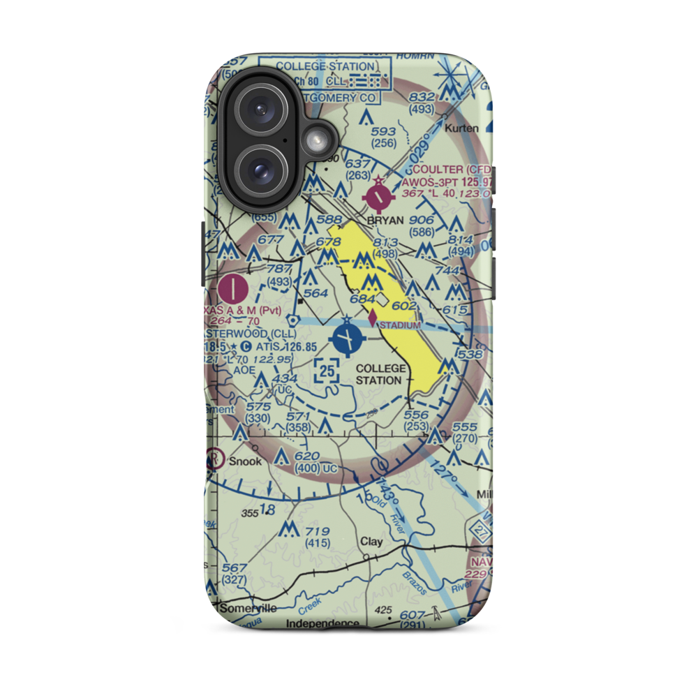 Easterwood Field (CLL) VFR Sectional  Tough iPhone Case iPhone 16 Plus model shown