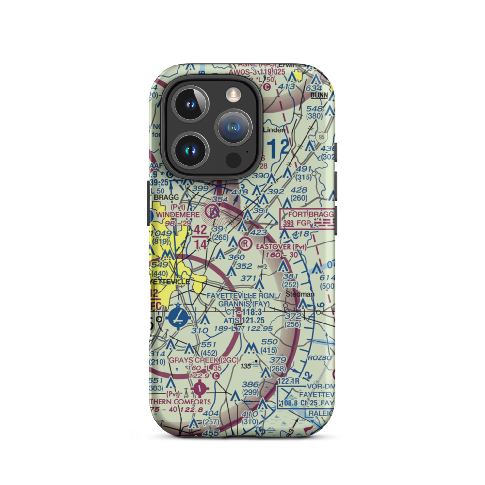 Eastover Air Ranch Airport (6NC3) VFR Sectional  Tough iPhone Case iPhone 16 Pro model shown