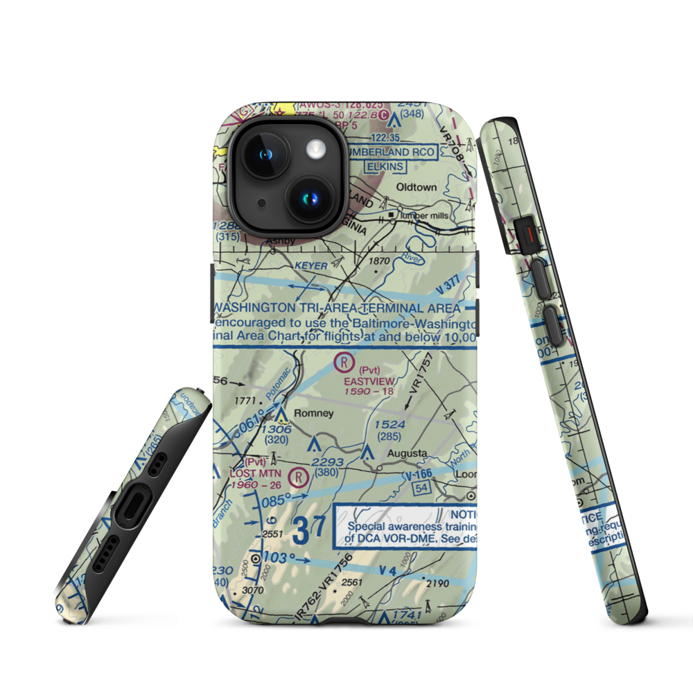 Eastview Airport (WV67) VFR Sectional  Tough iPhone Case iPhone 15 model shown