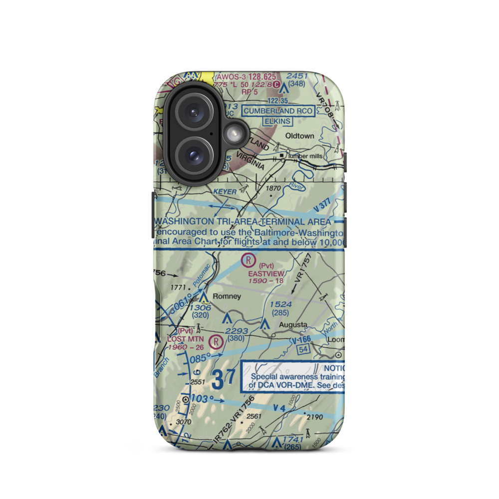 Eastview Airport (WV67) VFR Sectional  Tough iPhone Case iPhone 16 model shown