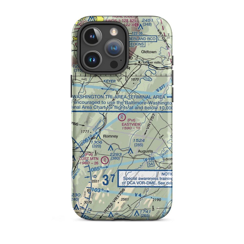 Eastview Airport (WV67) VFR Sectional  Tough iPhone Case iPhone 16 Pro Max model shown